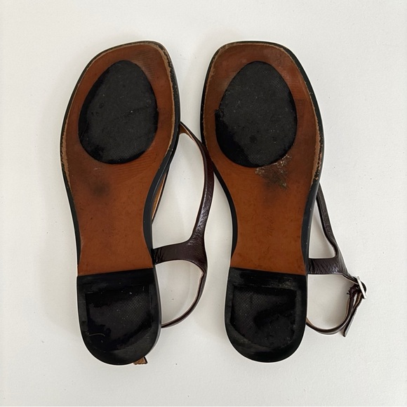 Madewell The Kita Thong Sandal Leather Dark Brown Size 8 - Picture 6 of 7